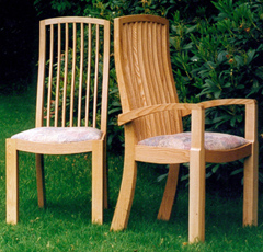 handmade, wooden, dining chairs